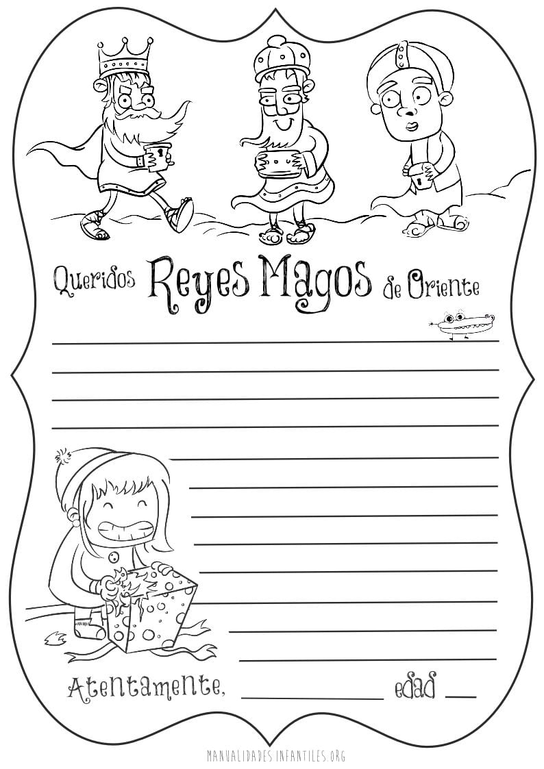 Carta a los Reyes Magos para colorear: 5 bonitas plantillas que puedes imprimir