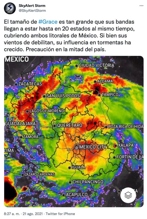 Tuit de Sky Alert