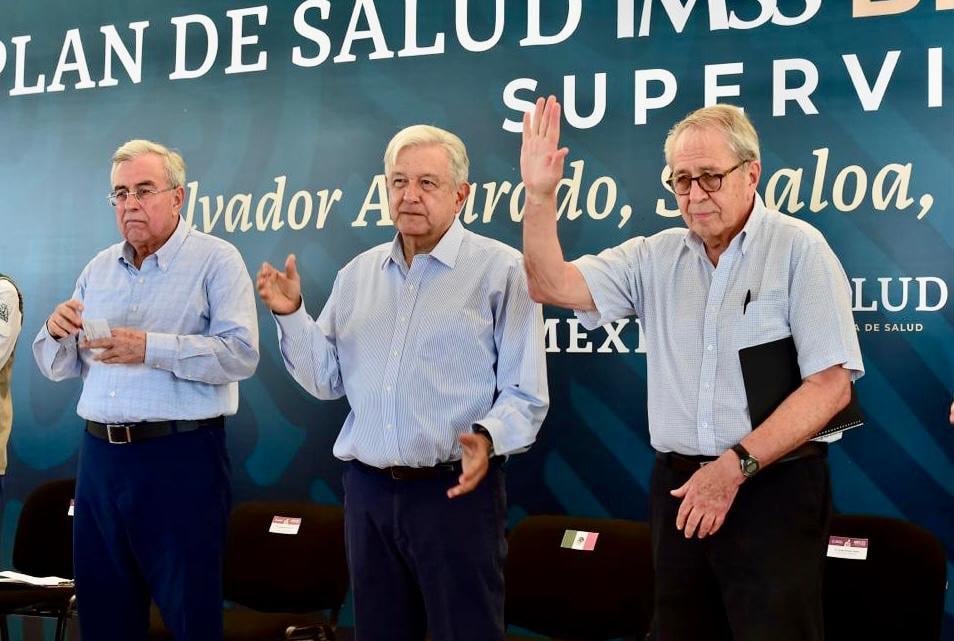 Rubén Rocha, AMLO y Jorge Alcocer