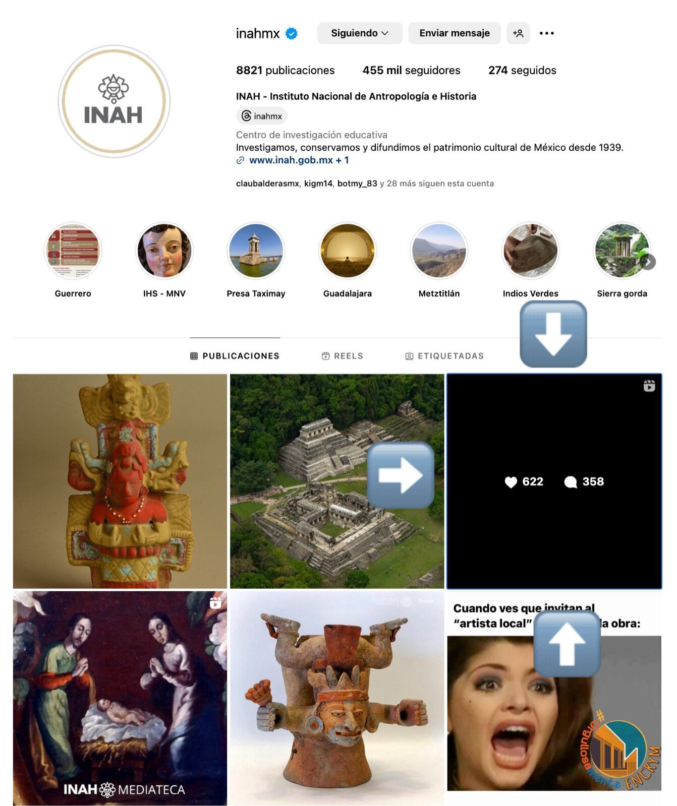 Video de Martha Debayle en la cuenta oficial del INAH en Instagram