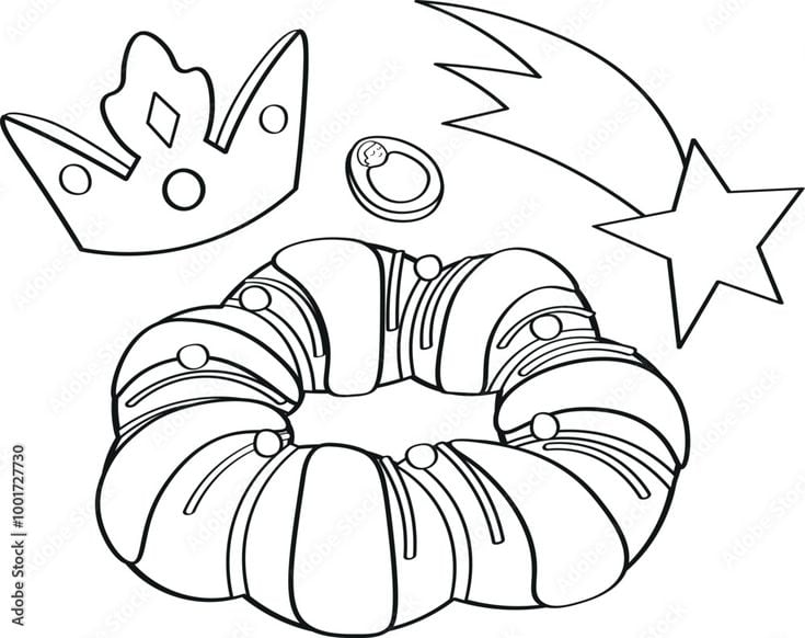 Dibujos de Rosca de Reyes para colorear