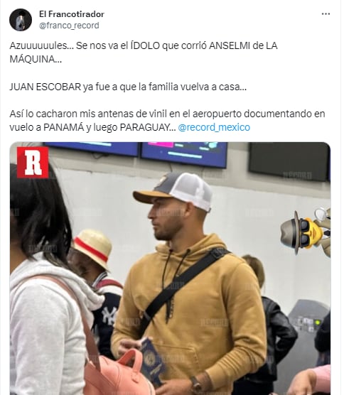 Juan Escobar en el aeropuerto CDMX