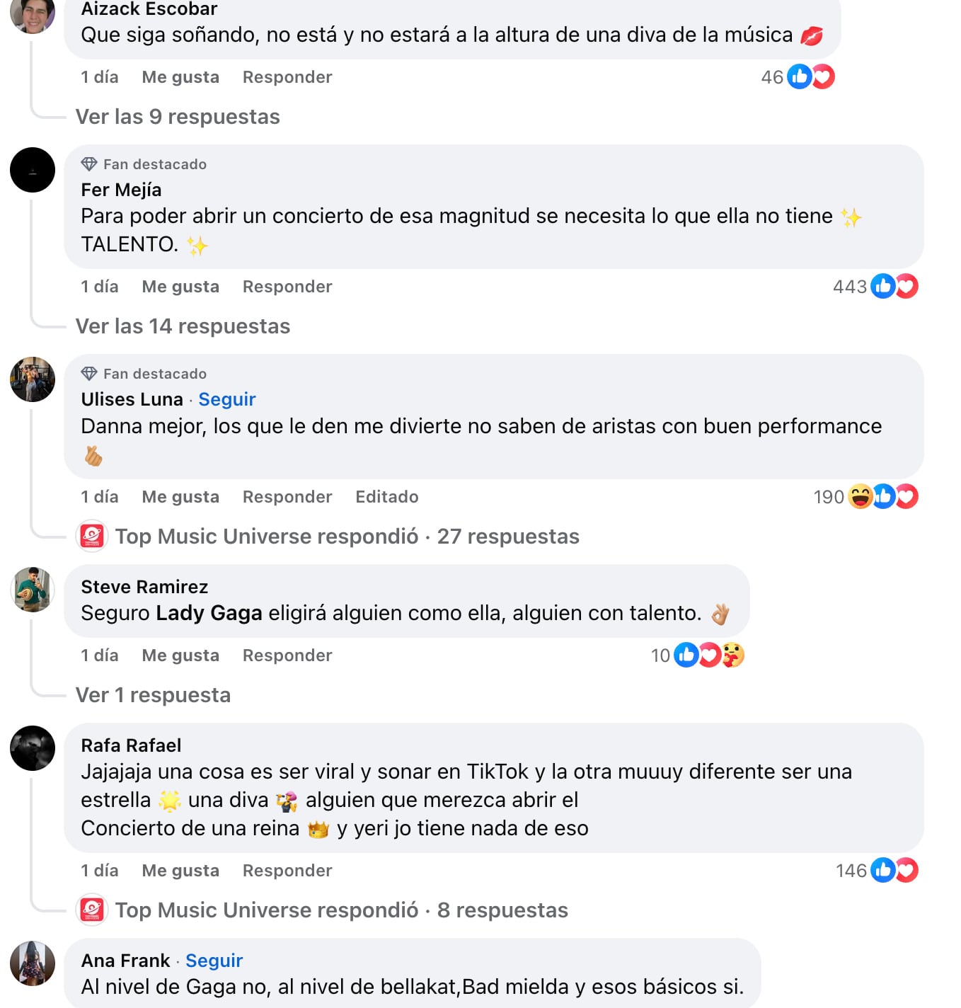 Usuarios reaccionan al rumor de que Yeri Mua abra los conciertos de Lady Gaga