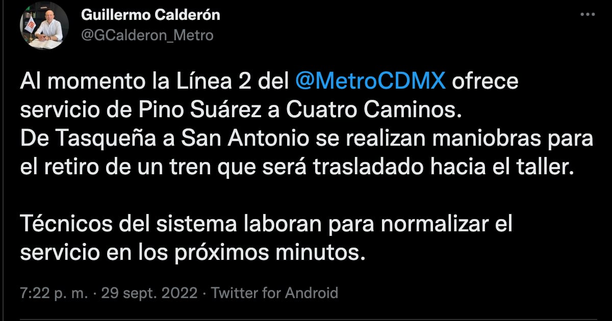 ¿Qué pasó en la Línea 2 del Metro? No hubo servicio hacia Taxqueña