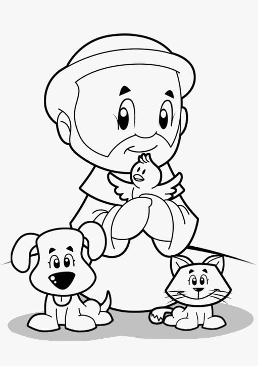 Dibujos de San Francisco de Asís para colorear