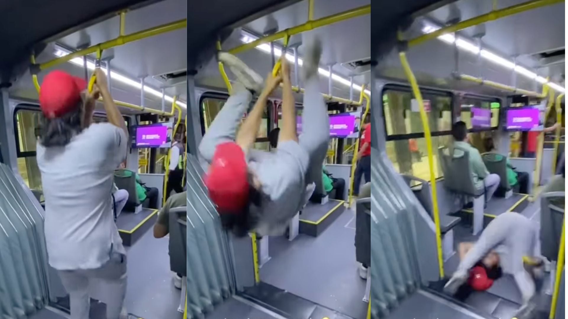 VIDEO: Termina herido por hacerse el graciosito en el Metrobús