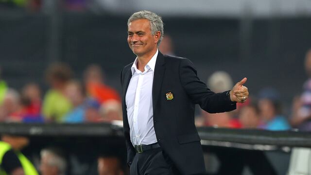 'Mou' durante un partido con el Man-U