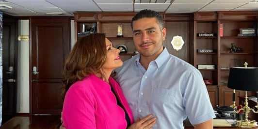 Omar García Harfuch y María Sorté