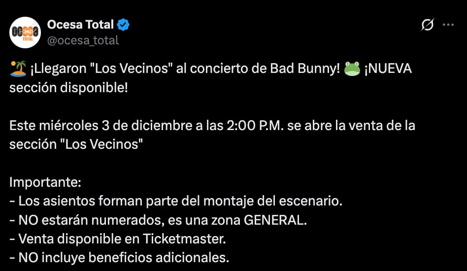 La sección La Casita estará disponible en el concierto de Bad Bunny en el Estadio GNP Seguros
