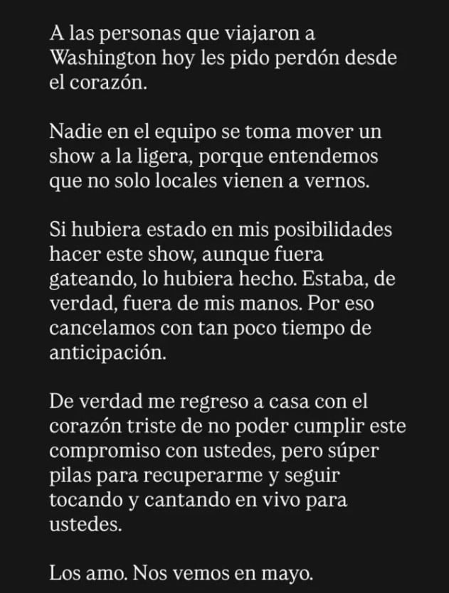 Fotos de Jesús Navarro en el hospital provocan cancelación de conciertos de Reik