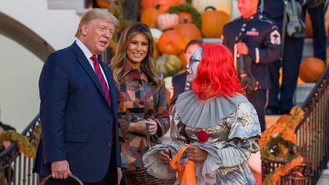 Trump en un festejo del Día de Brujas.