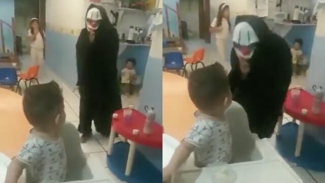 VIDEO: Persona disfrazada aterroriza a alumnas de kínder en Zapopan