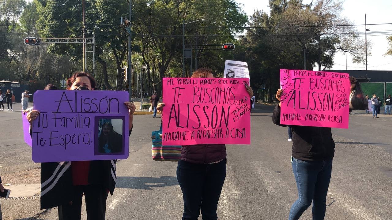 Bloqueo por la desaparición de Alisson Carrillo Delgado