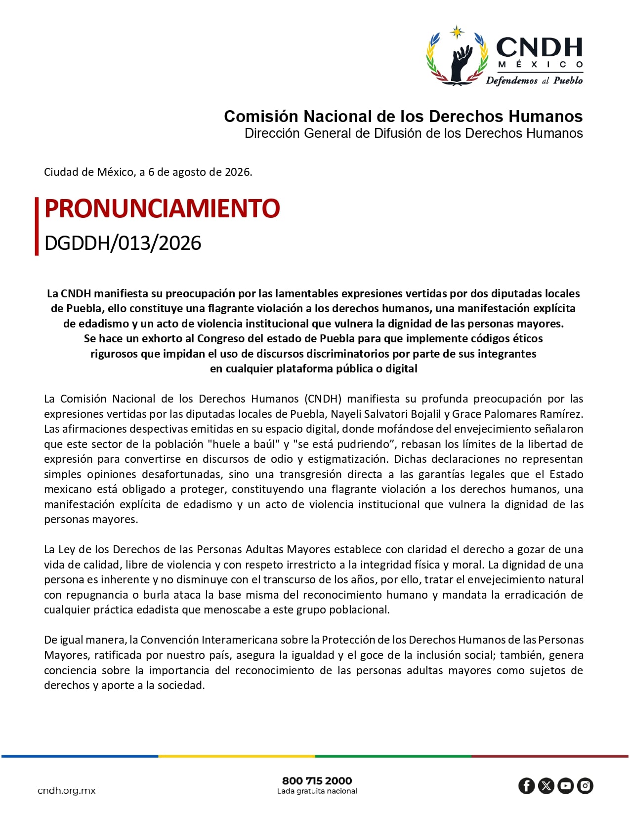 CNDH considera que Nay Salvatori y Grace Palomares excedieron la libertad de expresión