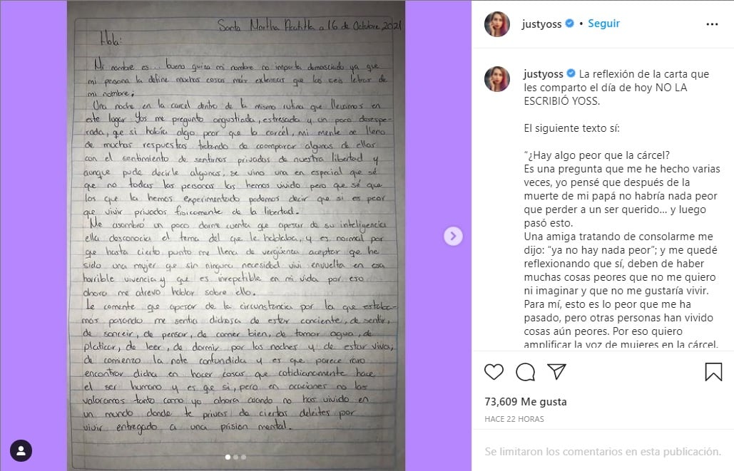 YosStop dice que estar en la cárcel es lo peor que le ha pasado