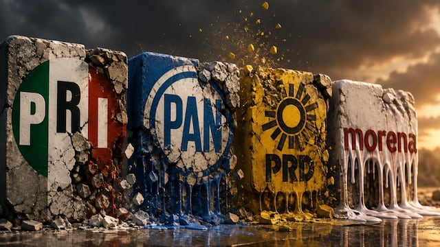 Metamorfosis de los partidos políticos en México. Foto: Javier Treviño. (IA)