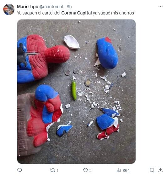 Memes por el cartel del Corona Capital 2024