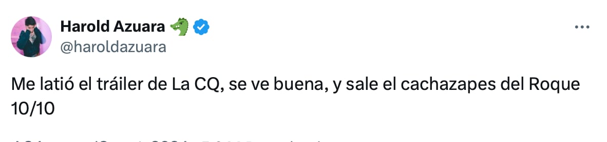 Harold Azuara aprueba el trailer de La CQ Nuevo Ingreso con Roque en el elenco
