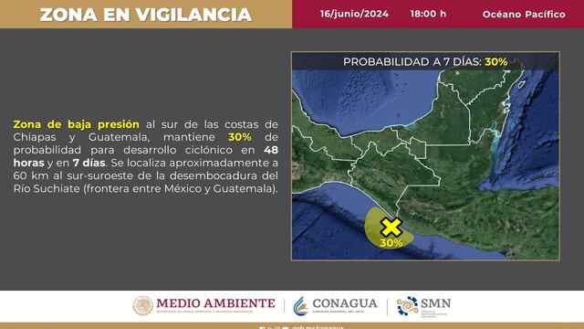 Ciclón en Chiapas y Guatemala, advierten por lluvias