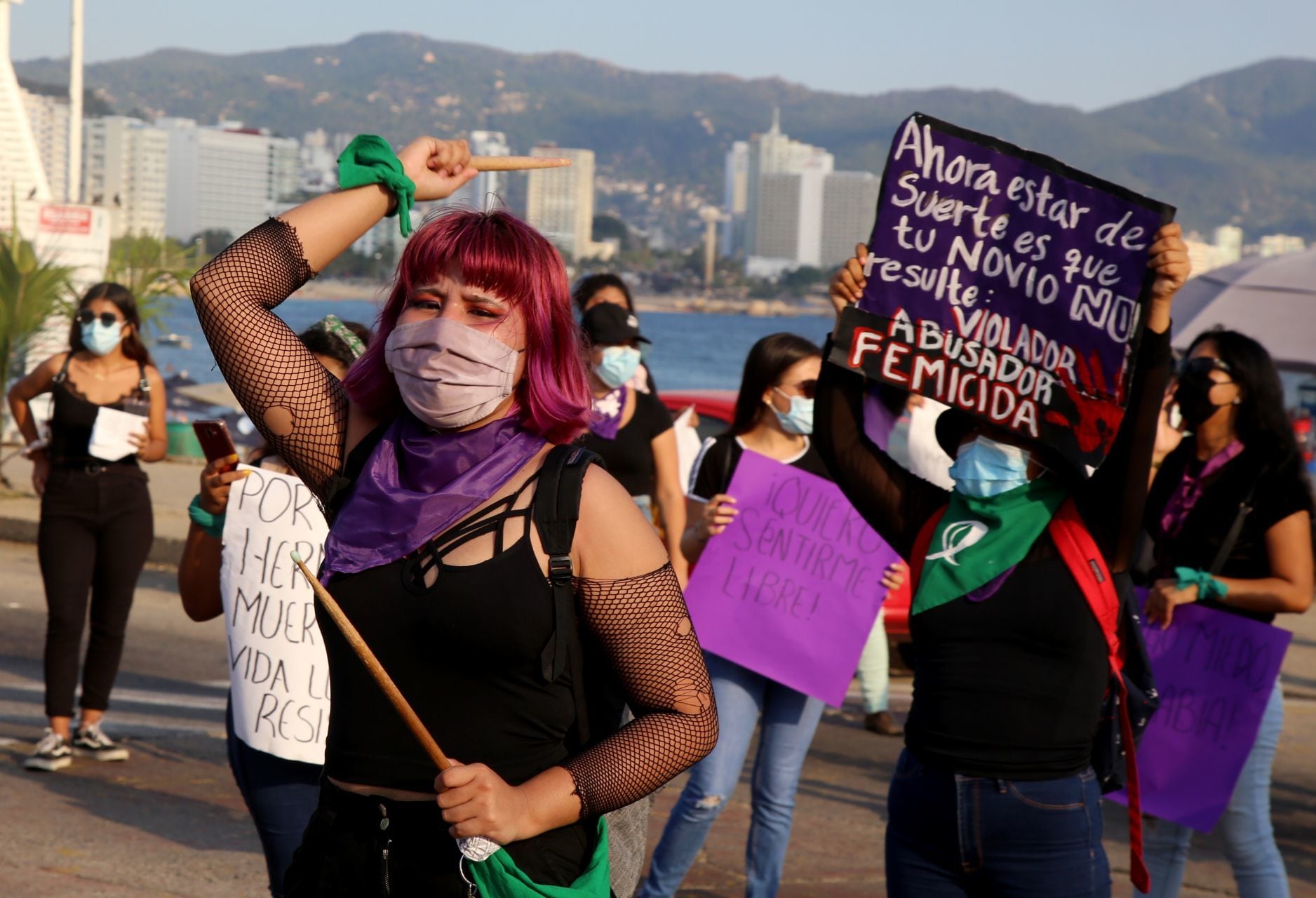 Protesta de mujeres en Acapulco, Guerrero