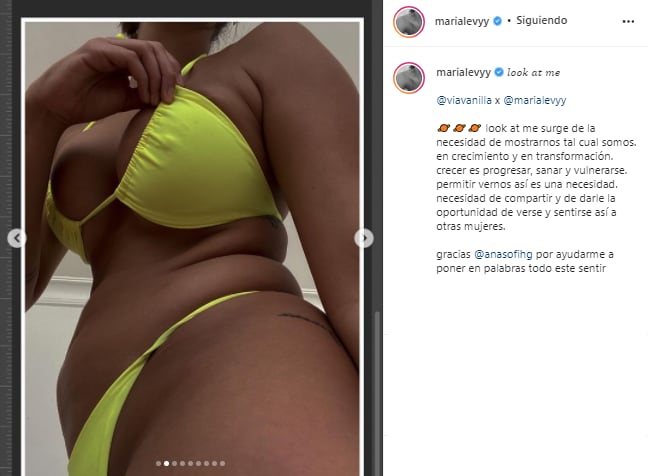 María Levy se muestra sin filtros.