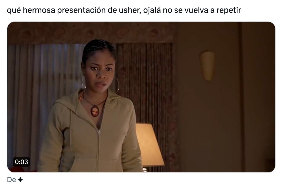 Meme de Usher en el show de medio tiempo del Super Bowl 2024