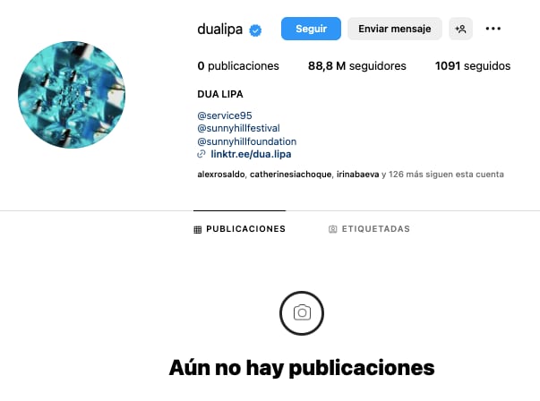 Dua Lipa elimina contenido de su Instagram