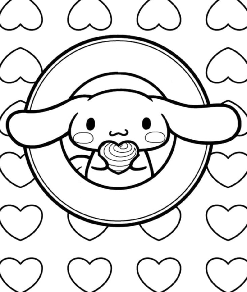 Conejo de San Valentín para colorear