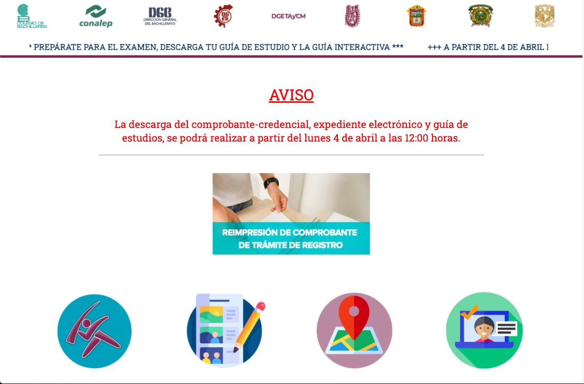 Página de la Comipems