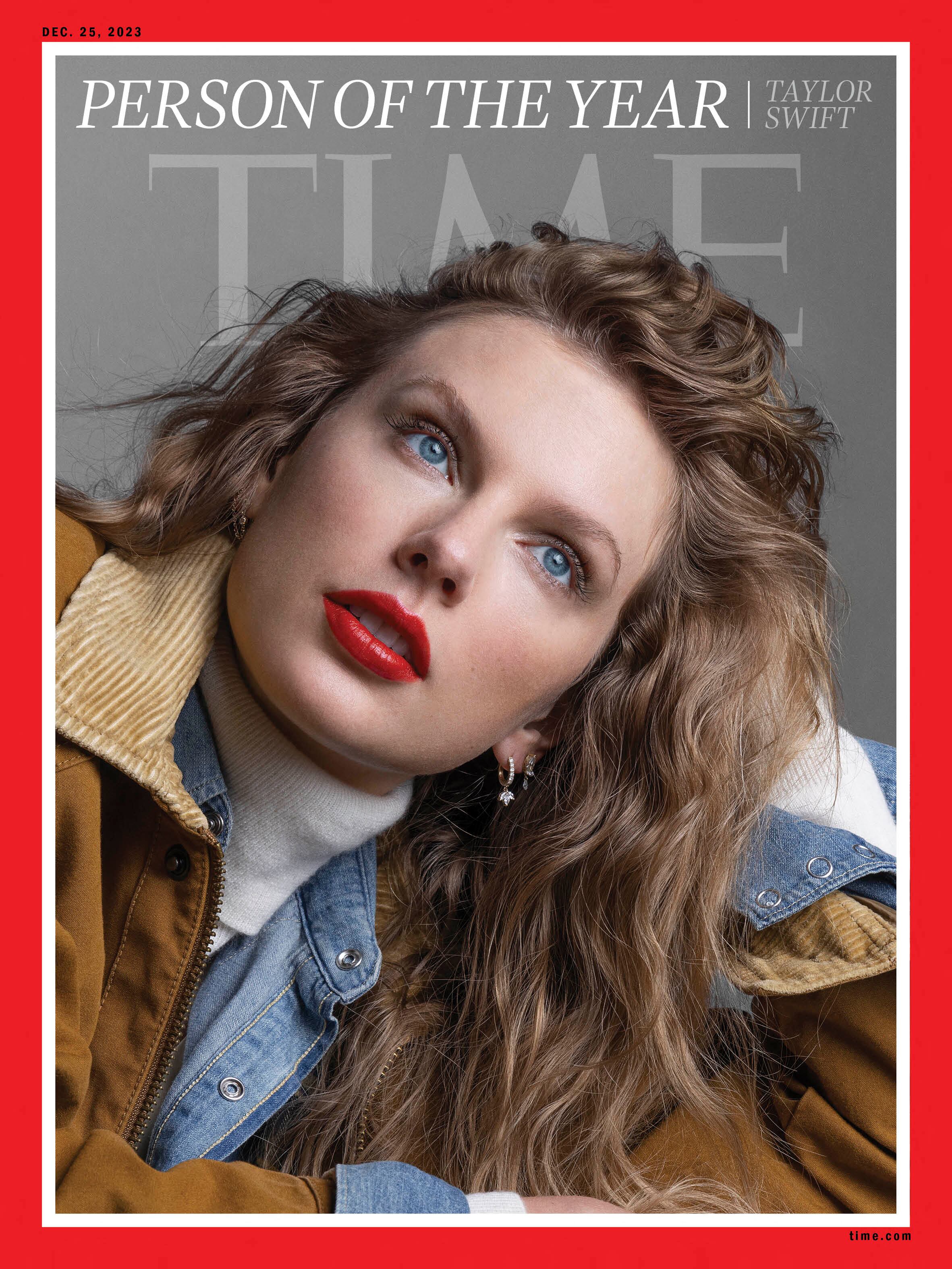 This image courtesy of TIME/TIME Person of the Year shows the cover of Time magazine announcing the 2023 Person of the Year with US singer-songwriter Taylor Swift. (Photo by Handout / TIME / TIME Person of the Year / AFP)
