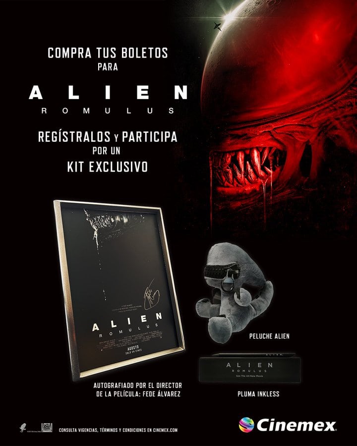 Peluche de Alien: Romulus en Cinemex