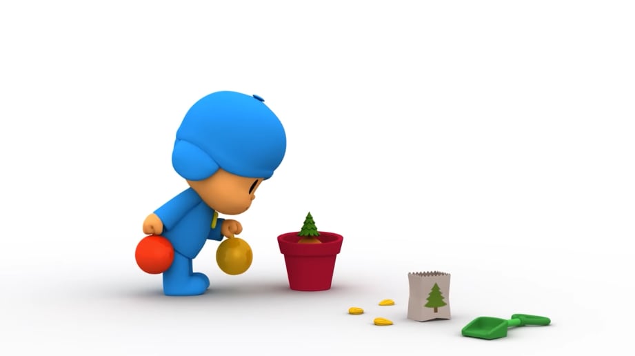 Pocoyó pone el árbol de Navidad