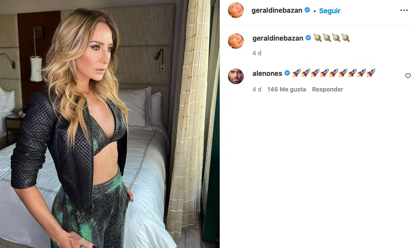 Geraldine Bazán y Alejandro Nones interactúan en redes.