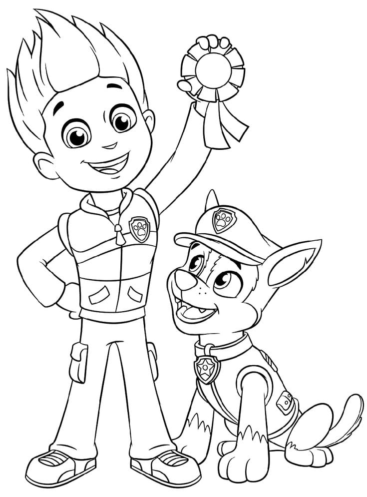 Dibujos de Paw Patrol de graduación para colorear
