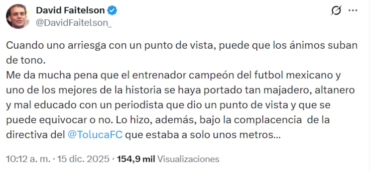 David Faitelson revela detalles de su pleito con Mohamed tras la Final.