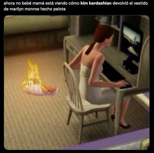Meme de Kim Kardashian por el vestido Marilyn Monroe.