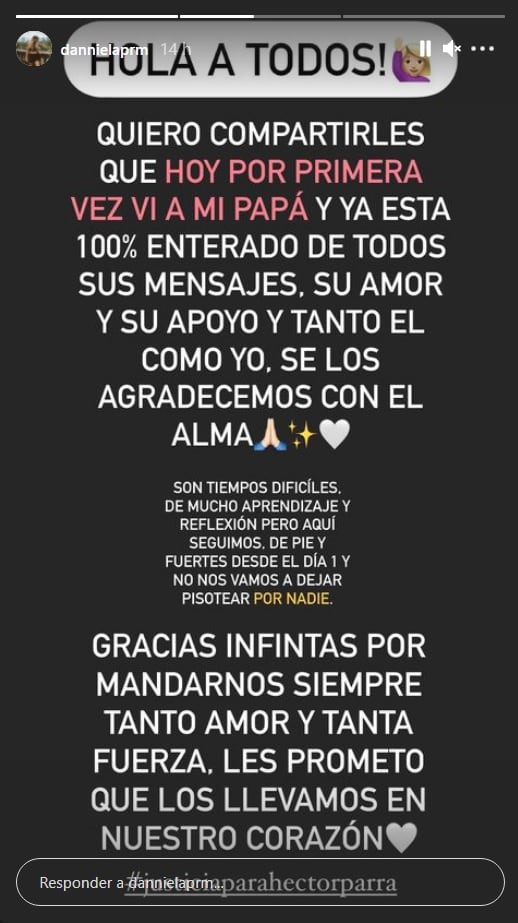 Daniela Parra ya se reunió con Héctor Parra