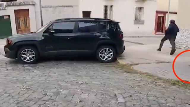 Motociclista persigue a ladrón