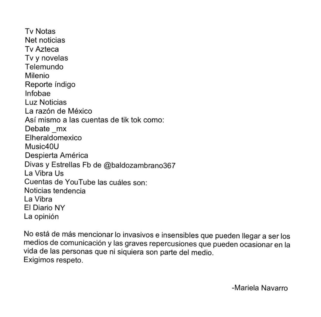 Comunicado de amiga de Julián Figueroa.