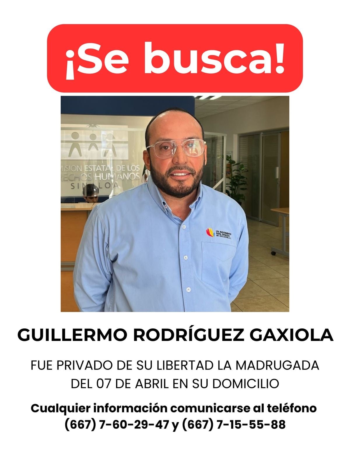 Buscan a Guillermo Rodríguez Gaxiola