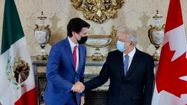 Justin Trudeau, primer ministro de Canadá, y AMLO, presidente de México