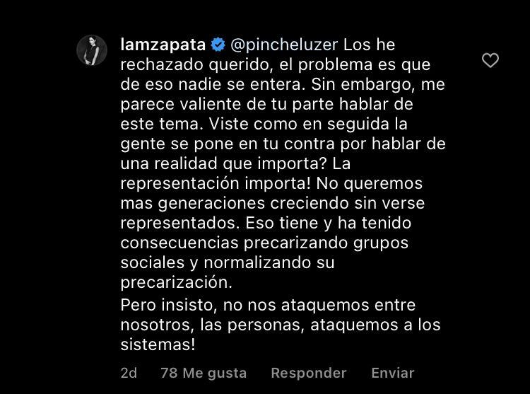 Maya Zapata responde a críticas