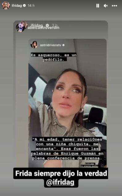 Nuevo escándalo de Enrique Guzmán revive acusaciones de Frida Sofía