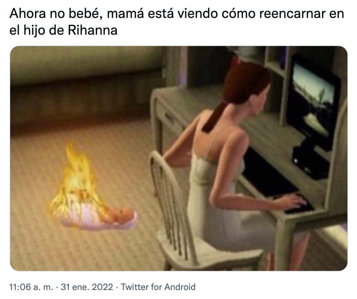 Meme sobre el embarazo de Rihanna