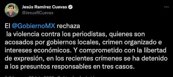 Jesús Ramírez sobre agresiones a periodistas