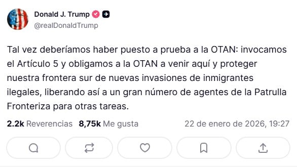 Donald Trump reta a la OTAN a reforzar frontera sur