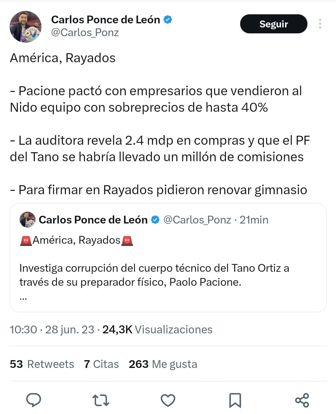 Tweet Carlos Ponce de León