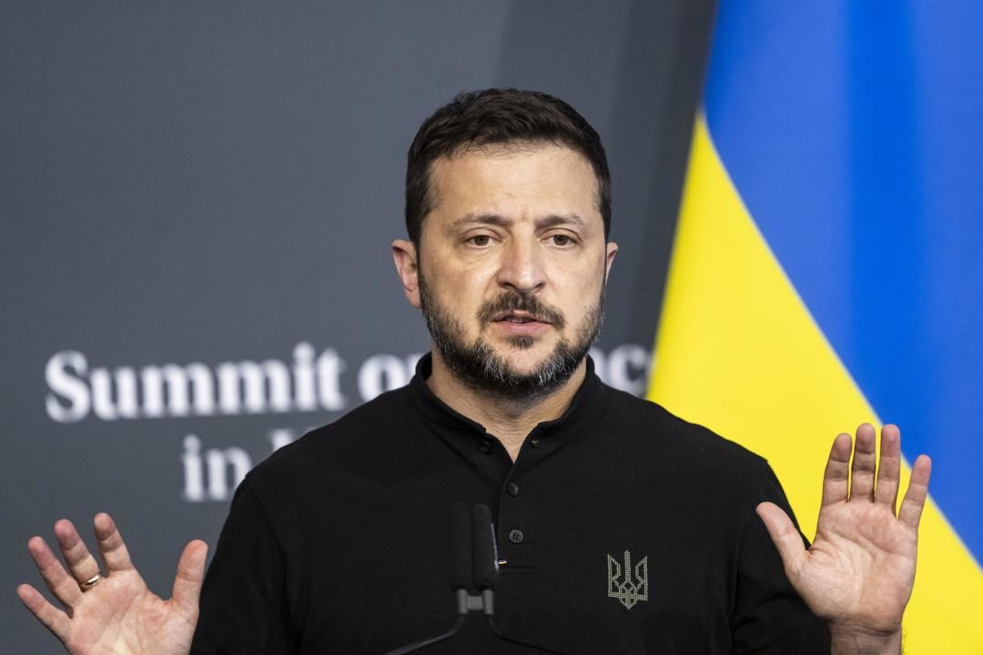 Volodímir Zelenski en Cumbre para la paz de Ucrania en Suiza