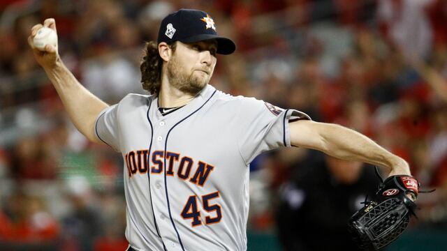 Gerrit Cole en un partido con los Astros