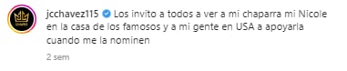Julio César Chávez pide apoyar a Nicole Chávez en La Casa de los Famosos 3.